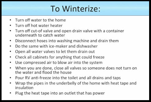 winterize a mobile home